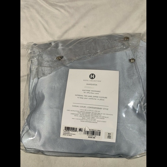 NIB Hotel Collection Marquesa‎ Geo Embroidered King Duvet Cover Pastel - Picture 2 of 11